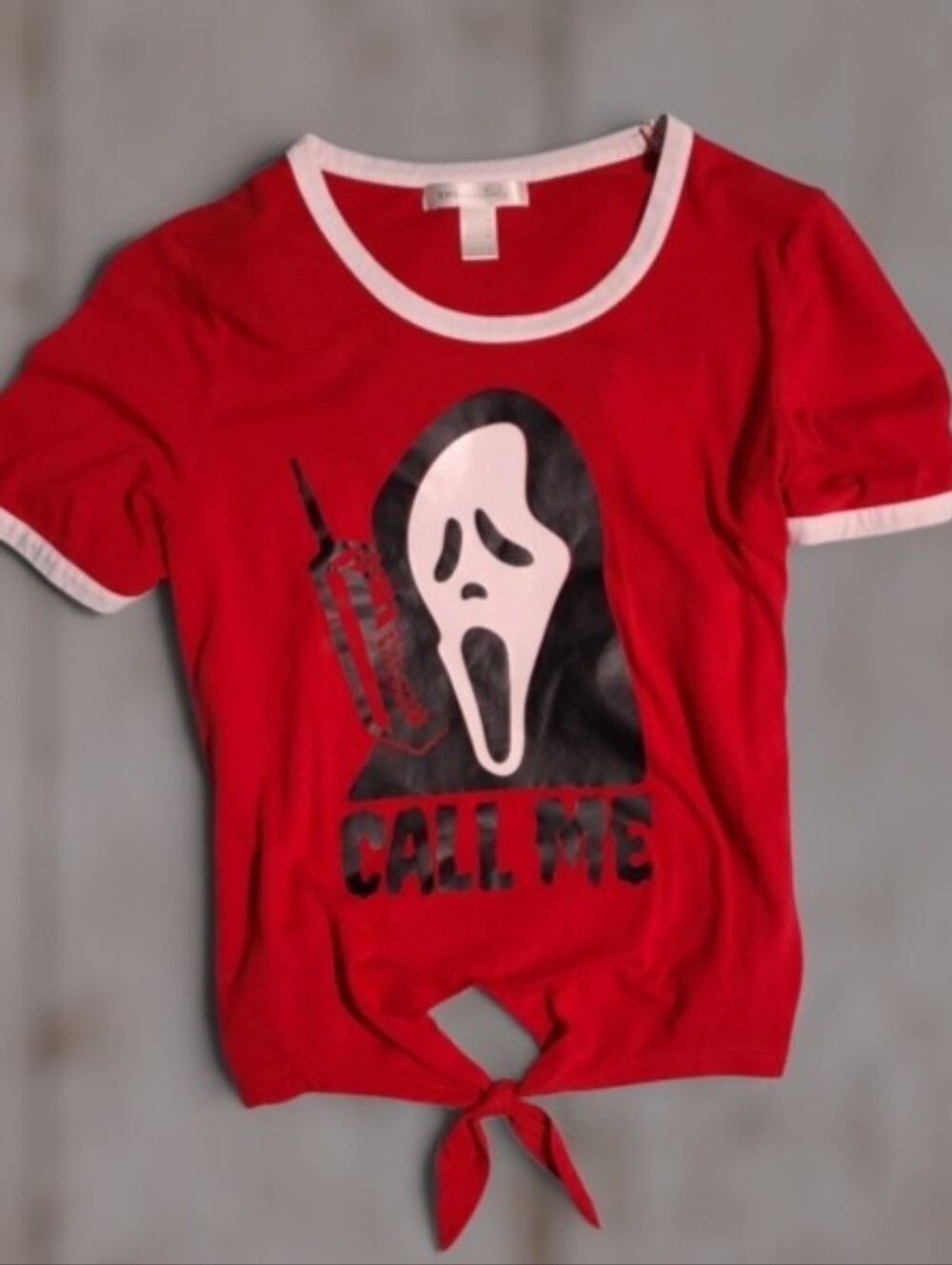 💥Ghostface Scream Crop Style Ringer M - Picture 5 of 8